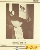 Reid Bros.-Fayscott-Reid 618HA, Surface Grinder, Operations and Maintenance Manual 1982-618HA-01